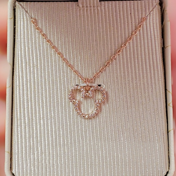 Disney Jewelry - DISNEY ROSE GOLD PLATED CRYSTAL MICKEY NECKLACE